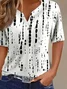 Damen Gestreift Kurzarm T-Shirts T-Shirt Rundhals Print Lässig Sommer T-Shirt mit Grafik Oberteile