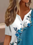 Damen Geblümt Kurzarm T-Shirts T-Shirt Rundhals Print Lässig Sommer T-Shirt mit Grafik Oberteile