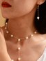 Schmuck Fashion Perle Pendant Legierung Licht Luxuriös Perle Ohrringe Armband Ohrringe Halskette Dreiteilig Halskette