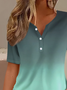 Damen Farbverlauf Kurzarm T-Shirts T-Shirt Rundhals Print Lässig Sommer T-Shirt mit Grafik Oberteile