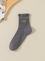 Neu rein Baumwolle japanisch Retro Literarisch Blume Mittlerer Tube Damen Socken Schweißabsorbierend Atmungsaktiv Bestickt Blume Socken