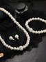 Kreativ Schmuck Nachgemachte Perle Halskette Armband Ohrringe Set drei Stücke