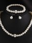 Kreativ Schmuck Nachgemachte Perle Halskette Armband Ohrringe Set drei Stücke