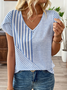 Damen Gestreift Kurzarm T-Shirts T-Shirt V-Ausschnitt Print Lässig Sommer T-Shirt mit Grafik Oberteile