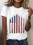 Damen Tag der Unabhängigkeit (Flagge) Kurzarm T-Shirts T-Shirt Rundhals Lässig Sommer Oberteile
