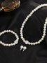 Kreativ Schmuck Nachgemachte Perle Halskette Armband Ohrringe Set drei Stücke