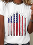Damen Tag der Unabhängigkeit (Flagge) Kurzarm T-Shirts T-Shirt Rundhals Lässig Sommer Oberteile