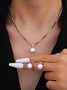 Schmuck Fashion Perle Pendant Legierung Licht Luxuriös Perle Ohrringe Ohrringe Halskette Set Zweiteiliges Halskette
