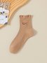 Neu rein Baumwolle japanisch Retro Literarisch Blume Mittlerer Tube Damen Socken Schweißabsorbierend Atmungsaktiv Bestickt Blume Socken