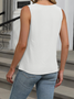 Damen Ärmellos Tanktop Oberteile Leibchen Sommer Unifarben Gerüscht Rundhals Täglich Einfach Oberteile