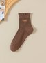 Neu rein Baumwolle japanisch Retro Literarisch Blume Mittlerer Tube Damen Socken Schweißabsorbierend Atmungsaktiv Bestickt Blume Socken