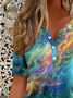 Damen Abstrakt Kurzarm T-Shirts T-Shirt Rundhals Print Lässig Sommer T-Shirt mit Grafik Oberteile