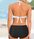 Sexy Zweiteiliges Bikini Badeanzug Damen Gestreift Pailletten Kreuz Rückenfrei Badeanzug