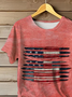 Damen Tag der Unabhängigkeit (Flagge) Kurzarm T-Shirts T-Shirt Rundhals Print Lässig Sommer T-Shirt mit Grafik Oberteile