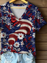 Damen Geblümt Kurzarm T-Shirts T-Shirt V-Ausschnitt Print Lässig Sommer T-Shirt mit Grafik Oberteile