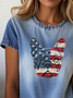 Damen Hund Kurzarm T-Shirts T-Shirt Rundhals Print Lässig Sommer T-Shirt mit Grafik Oberteile