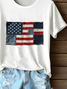 Damen Tag der Unabhängigkeit (Flagge) Kurzarm T-Shirts T-Shirt Rundhals Print Lässig Sommer T-Shirt mit Grafik Oberteile