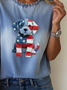 Damen Hund Kurzarm T-Shirts T-Shirt Rundhals Print Lässig Sommer T-Shirt mit Grafik Oberteile