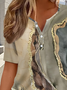 Damen Abstrakt Kurzarm T-Shirts T-Shirt Rundhals Print Lässig Sommer T-Shirt mit Grafik Oberteile