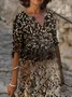 Damen Geblümt Halbarm Sommer Print Kleid V-Ausschnitt Täglich Lässig Mini Etuikleid H-Linie Kleid