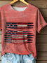 Damen Tag der Unabhängigkeit (Flagge) Kurzarm T-Shirts T-Shirt Rundhals Print Lässig Sommer T-Shirt mit Grafik Oberteile