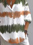 Damen Abstrakt Langarm Bluse Frühling/Herbst Print Hemdkragen Täglich Lässig Oberteile
