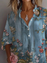 Damen Farbverlauf Langarm Bluse Frühling/Herbst Print Hemdkragen Täglich Lässig Oberteile