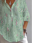 Damen Abstrakt Langarm Bluse Frühling/Herbst Print Hemdkragen Täglich Lässig Oberteile