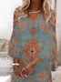 Damen Geblümt Halbarm Sommer Print Kleid V-Ausschnitt Täglich Lässig Maxikleid H-Linie Kleid