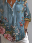 Damen Farbverlauf Langarm Bluse Frühling/Herbst Print Hemdkragen Täglich Lässig Oberteile