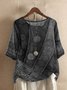 Damen Geometrisch Kurzarm T-Shirts T-Shirt V-Ausschnitt Retro Sommer Oberteile