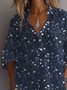 Damen Geblümt Langarm Bluse Frühling/Herbst Print Hemdkragen Täglich Lässig Oberteile