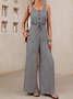 Damen Geometrisch V-Ausschnitt Ärmellos Lässig Sommer Jumpsuit