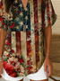 Damen Geblümt Kurzarm Bluse Sommer Print V-Ausschnitt Täglich Lässig Oberteile
