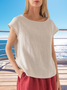 Damen Unifarben Kurzarm T-Shirts T-Shirt Rundhals Lässig Sommer Oberteile