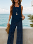 Damen Abstrakt Print Zweiteiliges Set Täglich Ärmellos Lässig Sommer Bluse mit Hose Matching Set