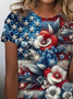 Damen Geblümt Kurzarm T-Shirts T-Shirt Rundhals Print Lässig Sommer T-Shirt mit Grafik Oberteile