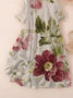 Damen Geblümt Dreiviertelärmel Frühling/Herbst Print Kleid Rundhals Täglich Lässig Maxikleid Klassisch H-Linie Kleid