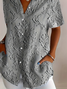 Damen Geblümt Kurzarm Bluse Sommer Print Hemdkragen Täglich Lässig Oberteile