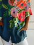 Damen Geblümt Kurzarm Bluse Sommer Print Hemdkragen Täglich Lässig Oberteile