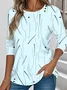 Damen Gestreift Langarm T-Shirts T-Shirt Rundhals Lässig Frühling/Herbst Oberteile