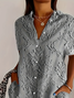 Damen Geblümt Kurzarm Bluse Sommer Print Hemdkragen Täglich Lässig Oberteile