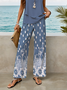 Damen Geblümt Print Zweiteiliges Set Täglich Ärmellos Lässig Sommer Bluse mit Hose Matching Set