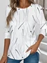 Damen Gestreift Langarm T-Shirts T-Shirt Rundhals Lässig Frühling/Herbst Oberteile