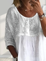 Damen Geblümt Halbarm Bluse Sommer Print Rundhals Täglich Lässig Oberteile