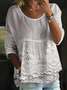 Damen Geblümt Halbarm Bluse Sommer Print Rundhals Täglich Lässig Oberteile