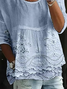 Damen Geblümt Halbarm Bluse Sommer Print Rundhals Täglich Lässig Oberteile