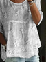 Damen Geblümt Halbarm Bluse Sommer Print Rundhals Täglich Lässig Oberteile