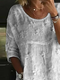Damen Geblümt Halbarm Bluse Sommer Print Rundhals Täglich Lässig Oberteile