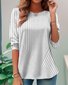 Damen Gestreift Langarm T-Shirts T-Shirt Rundhals Lässig Frühling/Herbst Oberteile